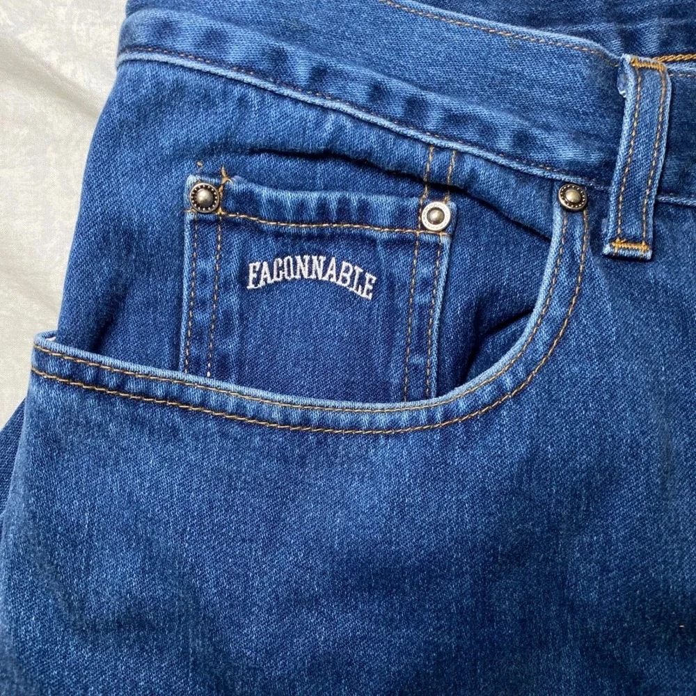 Faconnable Men's Straight Leg Blue Jeans 38L Cotton Made in Macau Design France - Picture 10 of 10